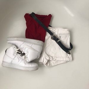 red short sleeved top